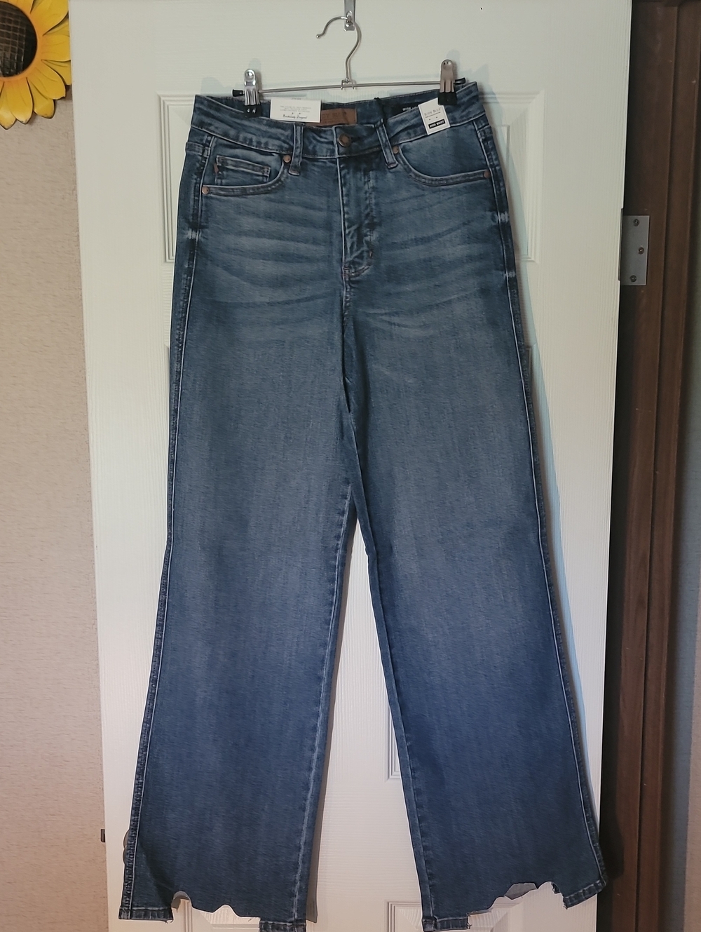 Judy Blue High Waist Wide Leg Blue Denim Jeans - Women